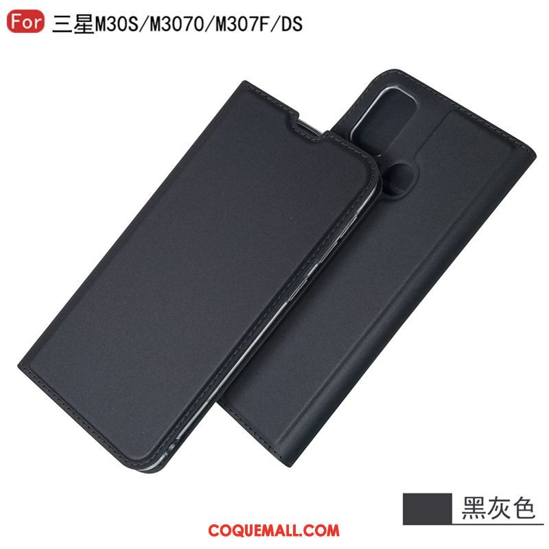 Étui Samsung Galaxy M30s Clamshell Business Magnétisme, Coque Samsung Galaxy M30s En Cuir Tout Compris