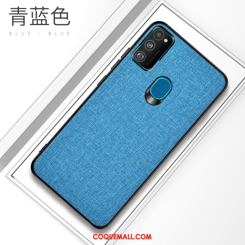 Étui Samsung Galaxy M30s Créatif Protection Tissu, Coque Samsung Galaxy M30s Tout Compris Couleur Unie