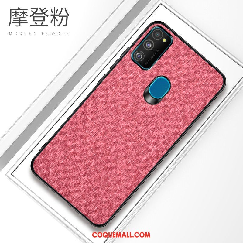 Étui Samsung Galaxy M30s Créatif Protection Tissu, Coque Samsung Galaxy M30s Tout Compris Couleur Unie