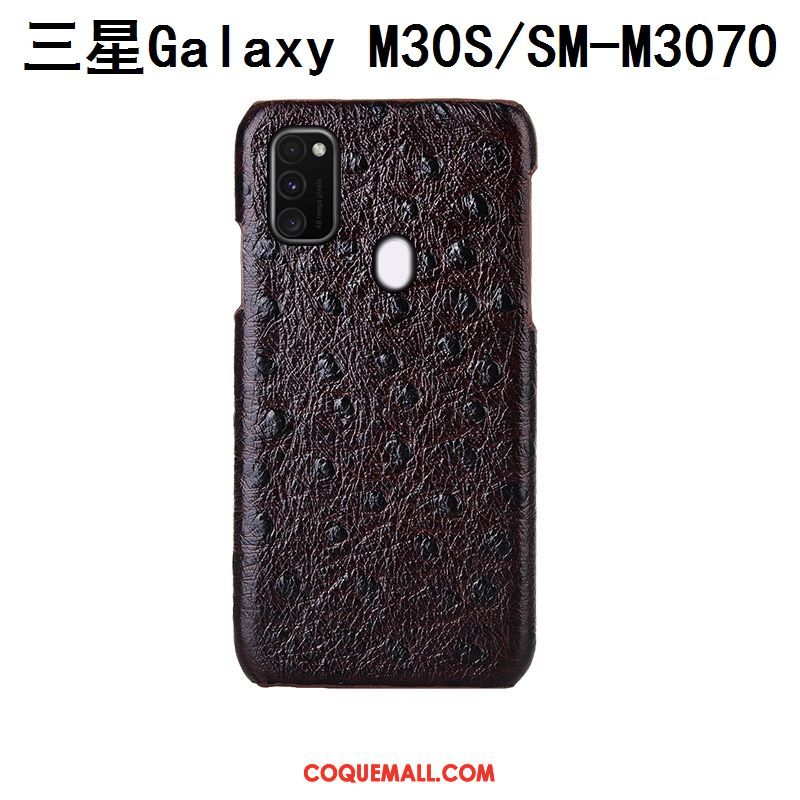 Étui Samsung Galaxy M30s Cuir Véritable Incassable Étoile, Coque Samsung Galaxy M30s Couvercle Arrière Modèle Fleurie