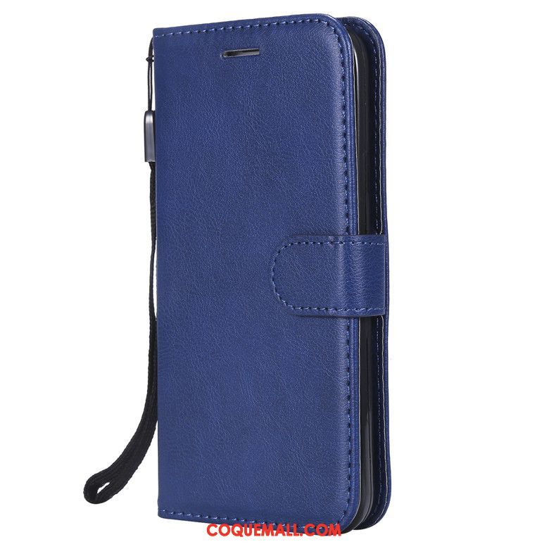 Étui Samsung Galaxy M30s Incassable Bleu En Cuir, Coque Samsung Galaxy M30s Clamshell Protection