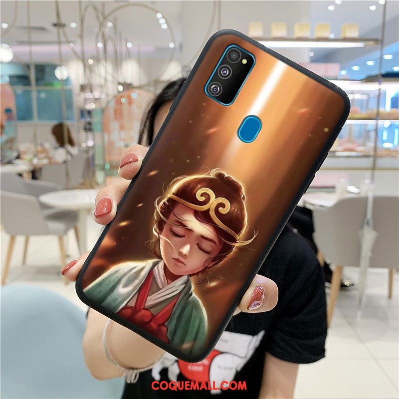 Étui Samsung Galaxy M30s Incassable Violet Étoile, Coque Samsung Galaxy M30s Fluide Doux Dessin Animé