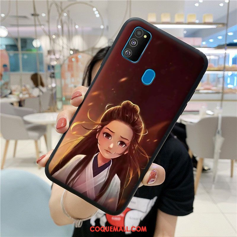 Étui Samsung Galaxy M30s Incassable Violet Étoile, Coque Samsung Galaxy M30s Fluide Doux Dessin Animé