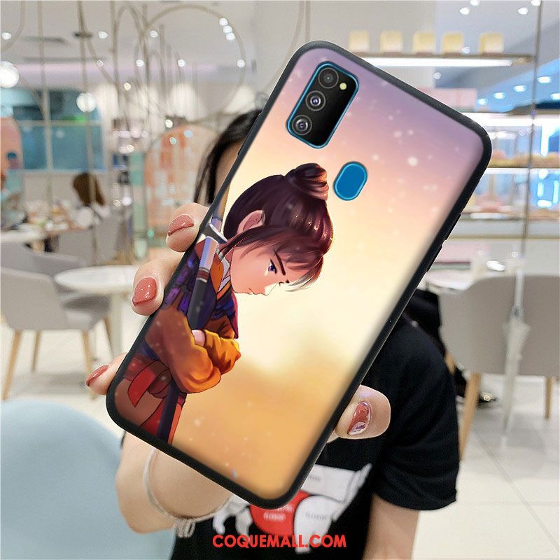 Étui Samsung Galaxy M30s Incassable Violet Étoile, Coque Samsung Galaxy M30s Fluide Doux Dessin Animé