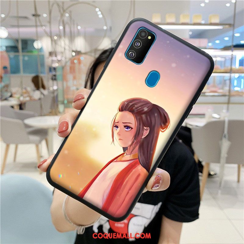 Étui Samsung Galaxy M30s Incassable Violet Étoile, Coque Samsung Galaxy M30s Fluide Doux Dessin Animé