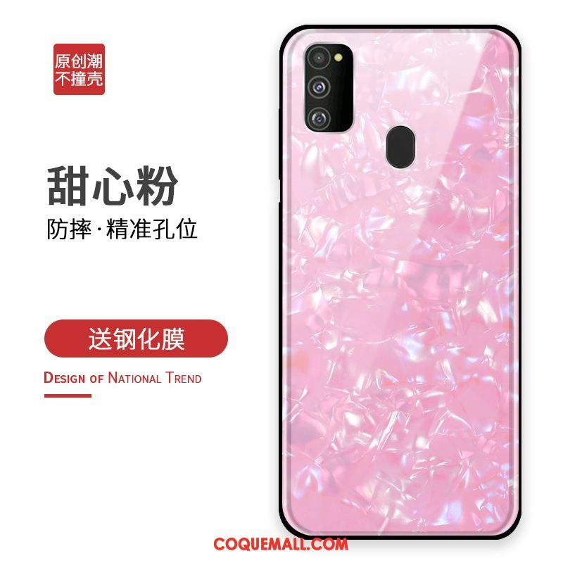 Étui Samsung Galaxy M30s Personnalité Créatif Verre, Coque Samsung Galaxy M30s Argent Téléphone Portable