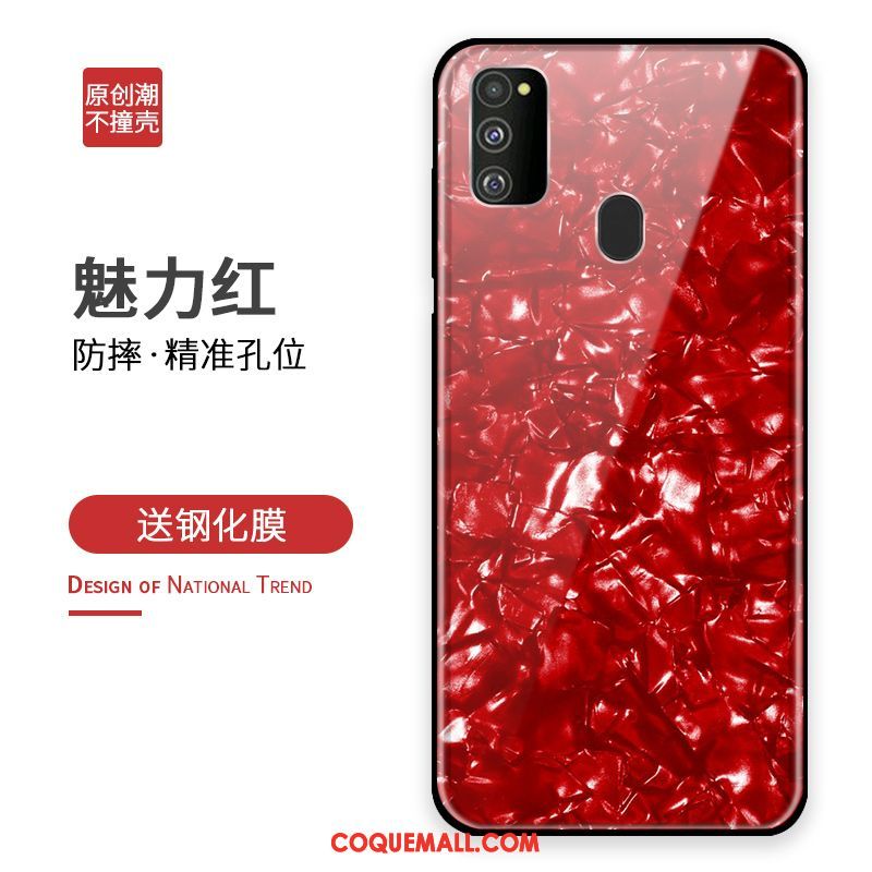 Étui Samsung Galaxy M30s Personnalité Créatif Verre, Coque Samsung Galaxy M30s Argent Téléphone Portable