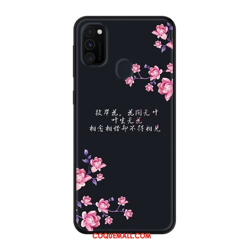 Étui Samsung Galaxy M30s Protection Fluide Doux Rose, Coque Samsung Galaxy M30s Délavé En Daim Net Rouge