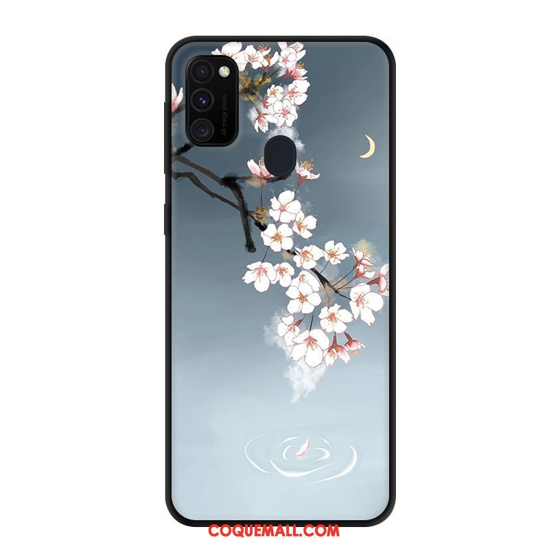 Étui Samsung Galaxy M30s Protection Fluide Doux Rose, Coque Samsung Galaxy M30s Délavé En Daim Net Rouge