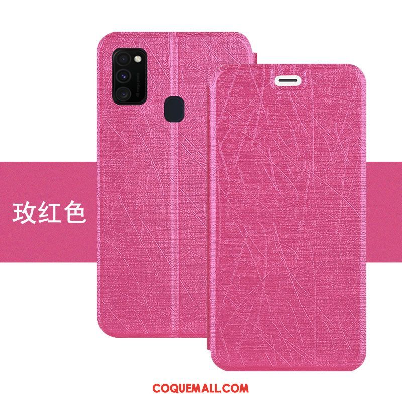 Étui Samsung Galaxy M30s Rose Téléphone Portable Incassable, Coque Samsung Galaxy M30s En Cuir Étoile