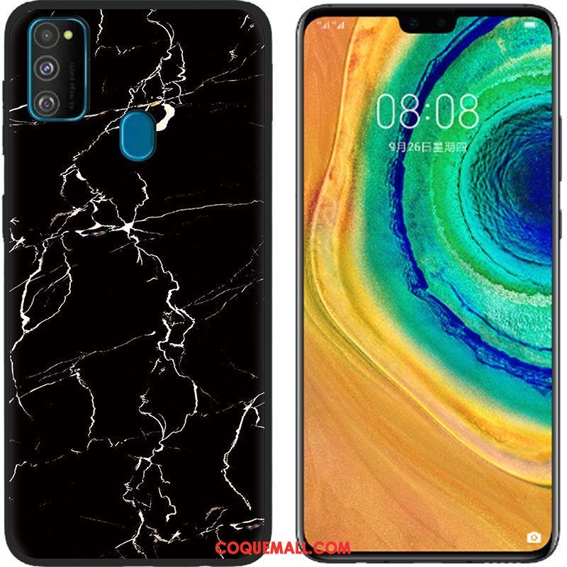 Étui Samsung Galaxy M30s Tissu Rose Peinture, Coque Samsung Galaxy M30s Fluide Doux Téléphone Portable