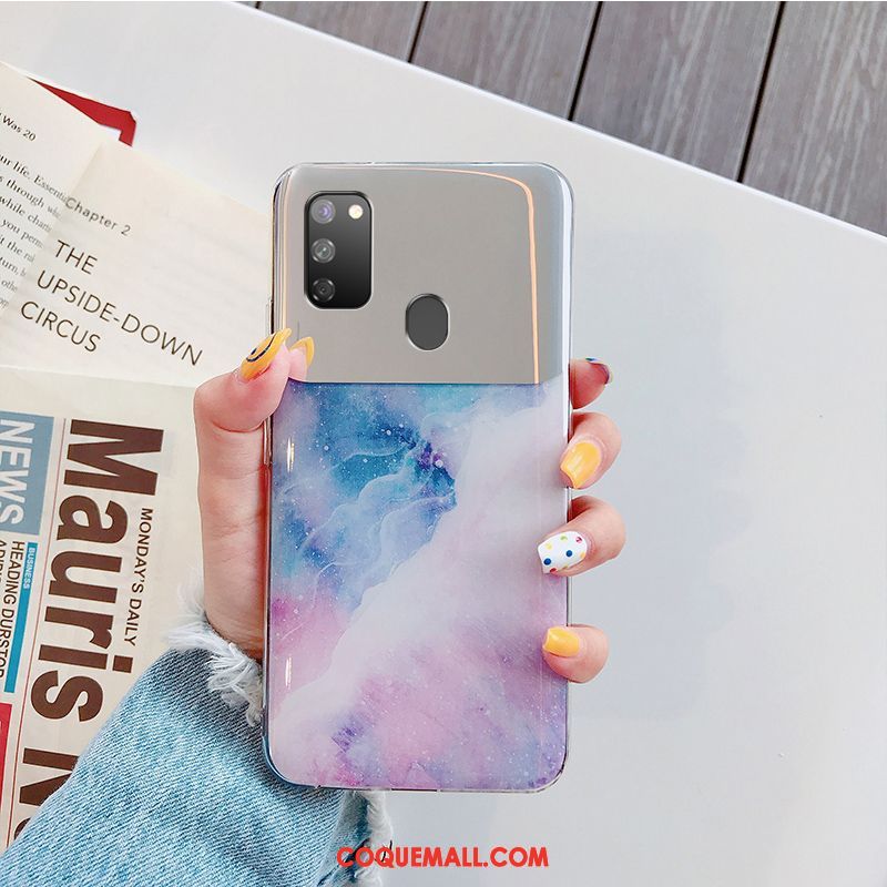 Étui Samsung Galaxy M30s Téléphone Portable Personnalité Membrane, Coque Samsung Galaxy M30s Violet Tempérer