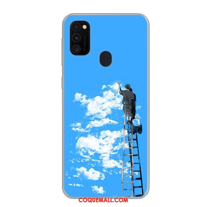 Étui Samsung Galaxy M30s Étoile Téléphone Portable Petit, Coque Samsung Galaxy M30s Bleu Tendance