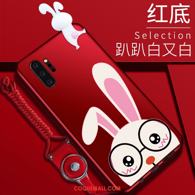 Étui Samsung Galaxy Note 10+ Anneau Protection Délavé En Daim, Coque Samsung Galaxy Note 10+ Support Rouge