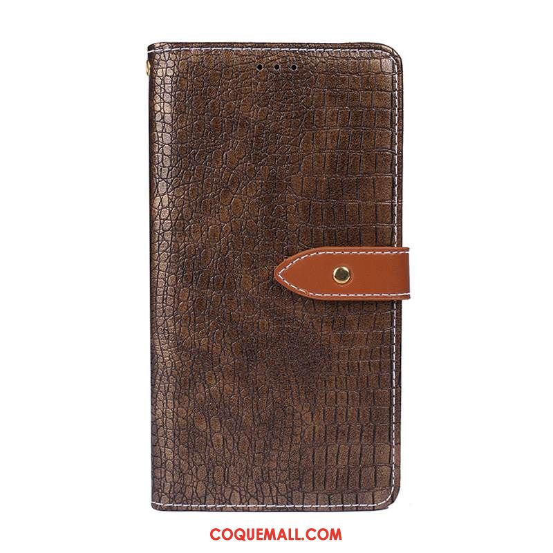 Étui Samsung Galaxy Note 10+ Crocodile Modèle Incassable Protection, Coque Samsung Galaxy Note 10+ Gris En Cuir