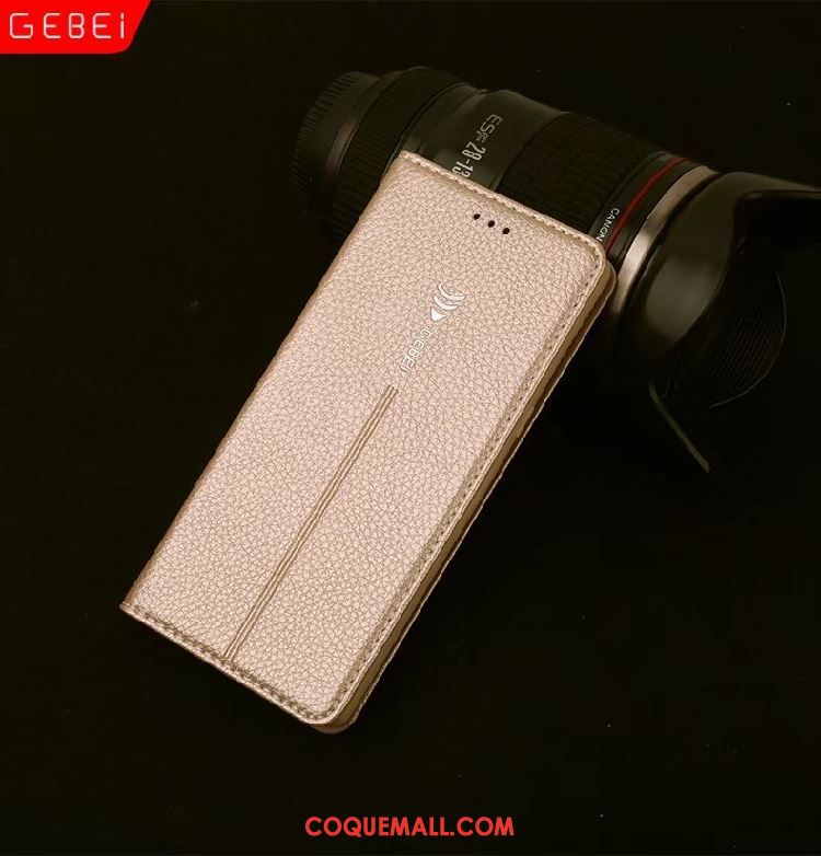 Étui Samsung Galaxy Note 10+ En Cuir Bordure Portefeuille, Coque Samsung Galaxy Note 10+ Or Rose Téléphone Portable