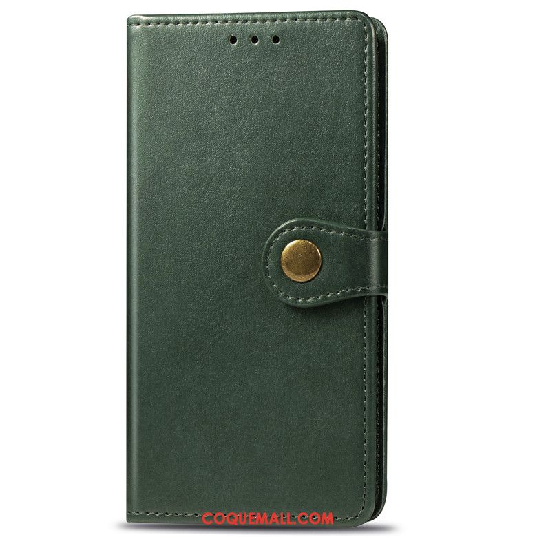 Étui Samsung Galaxy Note 10 En Cuir Fluide Doux Téléphone Portable, Coque Samsung Galaxy Note 10 Vert Protection