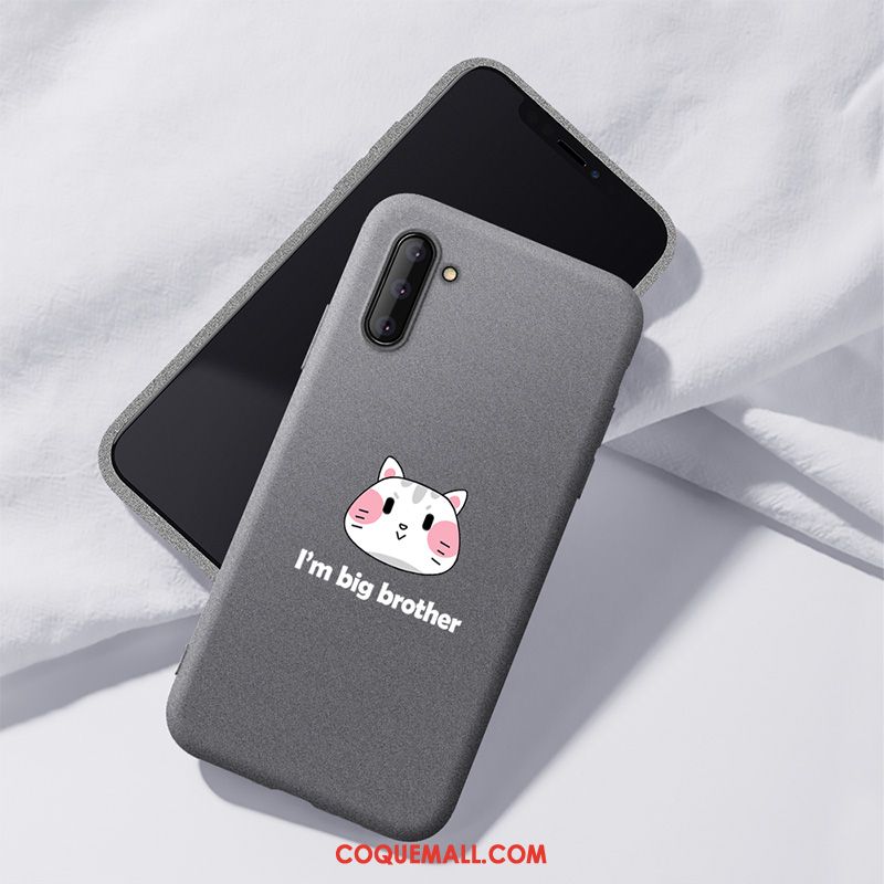 Étui Samsung Galaxy Note 10 Fluide Doux Charmant Chat, Coque Samsung Galaxy Note 10 Étoile Gris