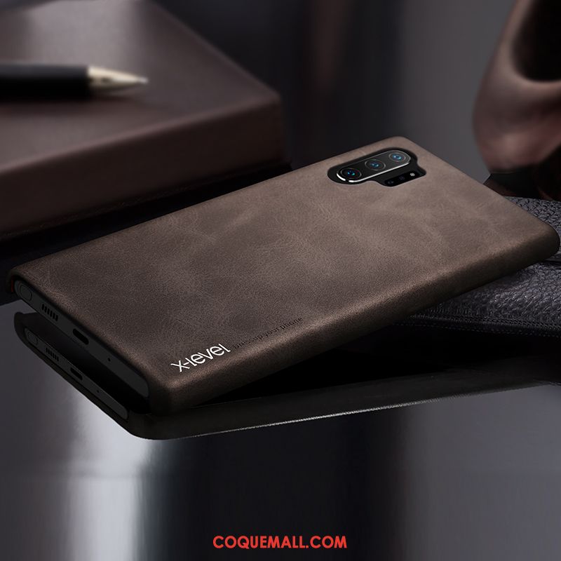 Étui Samsung Galaxy Note 10+ Incassable Foncé Étoile, Coque Samsung Galaxy Note 10+ Cuir Vintage