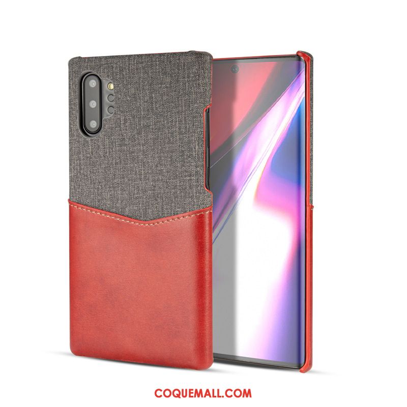 Étui Samsung Galaxy Note 10+ Incassable Rouge Étoile, Coque Samsung Galaxy Note 10+ Téléphone Portable Carte