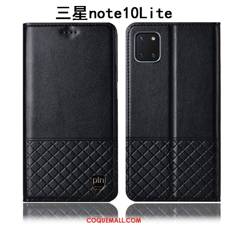 Étui Samsung Galaxy Note 10 Lite En Cuir Téléphone Portable Tout Compris, Coque Samsung Galaxy Note 10 Lite Noir Incassable