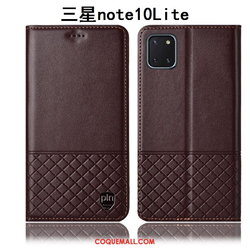 Étui Samsung Galaxy Note 10 Lite En Cuir Téléphone Portable Tout Compris, Coque Samsung Galaxy Note 10 Lite Noir Incassable