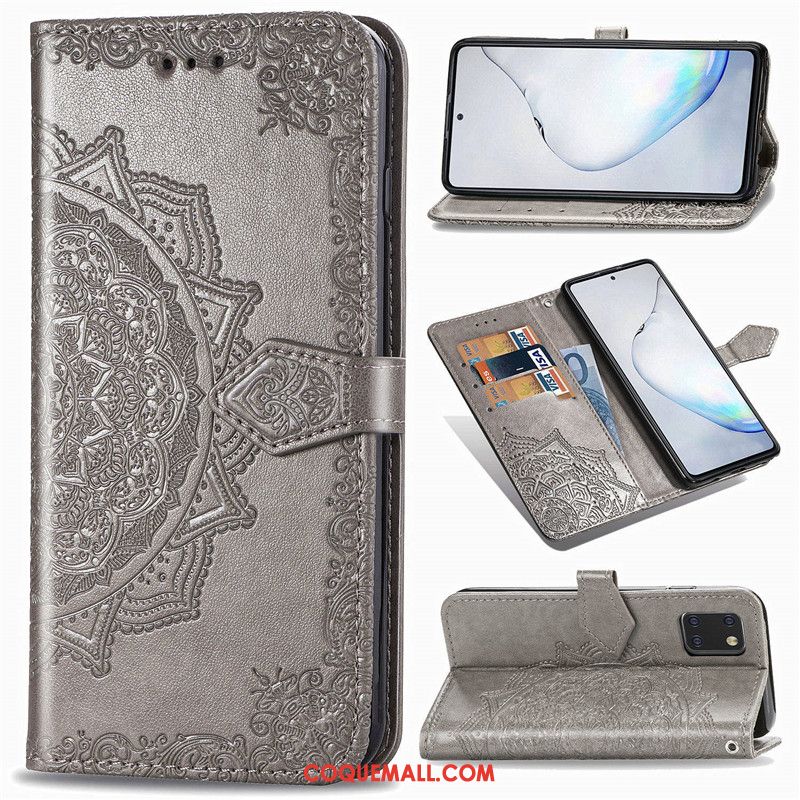 Étui Samsung Galaxy Note 10 Lite En Relief Couleur Unie Téléphone Portable, Coque Samsung Galaxy Note 10 Lite Gaufrage En Cuir