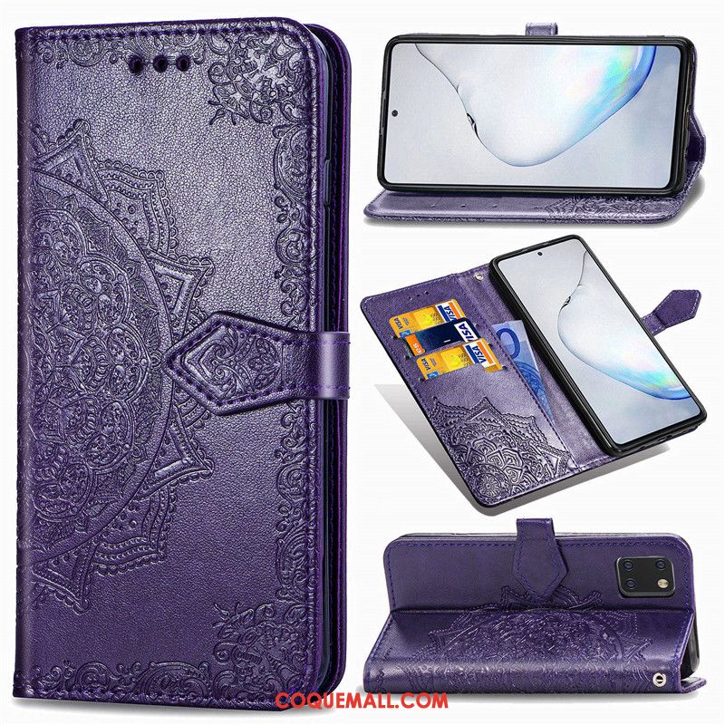 Étui Samsung Galaxy Note 10 Lite En Relief Couleur Unie Téléphone Portable, Coque Samsung Galaxy Note 10 Lite Gaufrage En Cuir