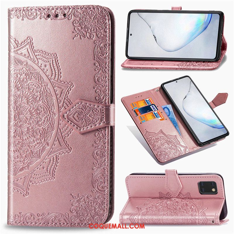 Étui Samsung Galaxy Note 10 Lite En Relief Couleur Unie Téléphone Portable, Coque Samsung Galaxy Note 10 Lite Gaufrage En Cuir