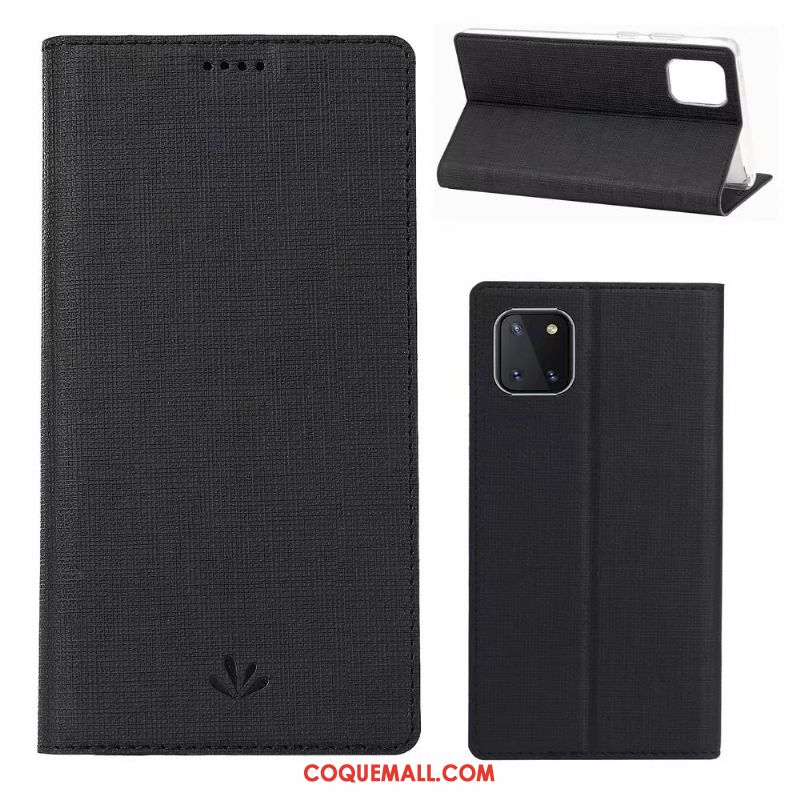 Étui Samsung Galaxy Note 10 Lite Protection Gris Modèle Fleurie, Coque Samsung Galaxy Note 10 Lite Tissu Étoile