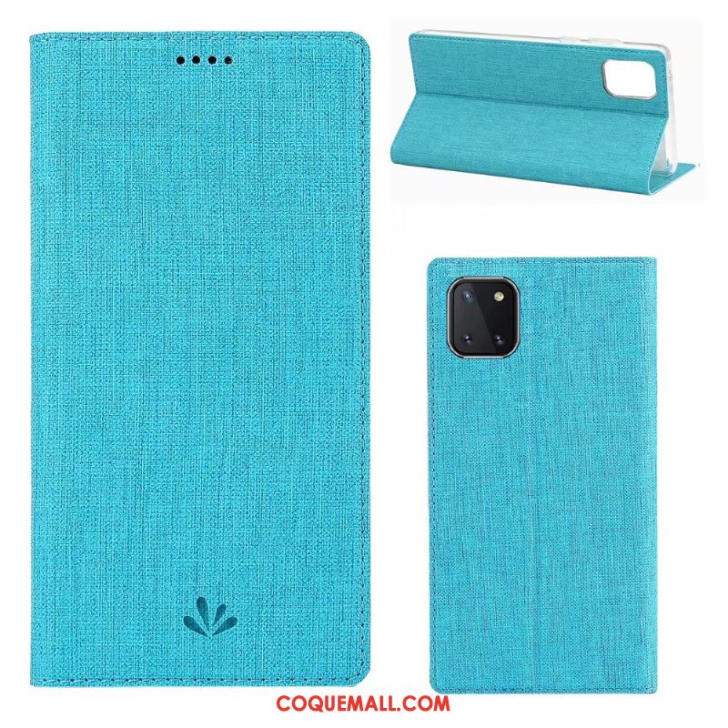 Étui Samsung Galaxy Note 10 Lite Protection Gris Modèle Fleurie, Coque Samsung Galaxy Note 10 Lite Tissu Étoile