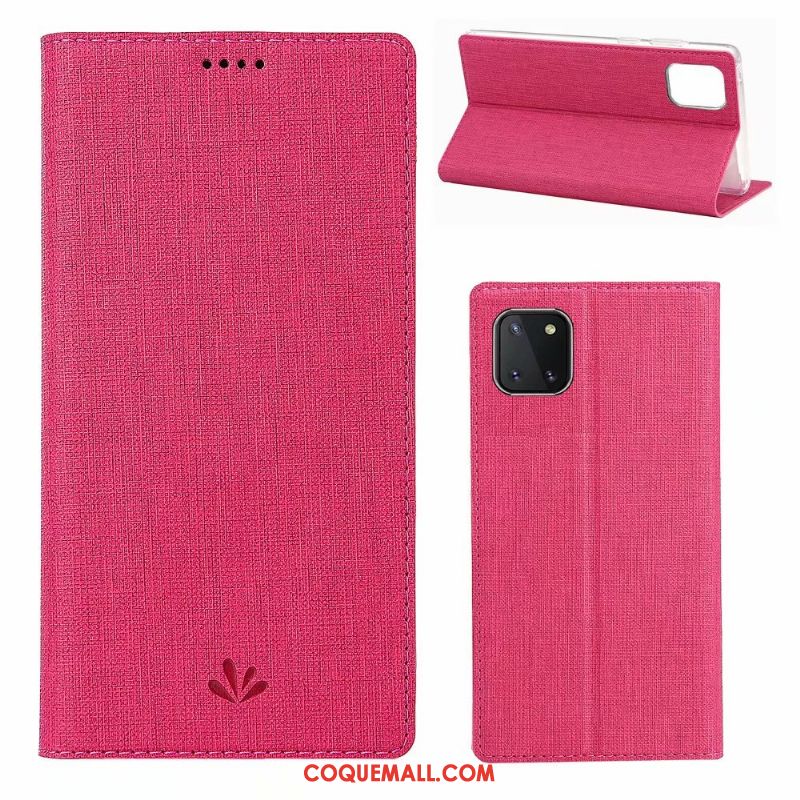 Étui Samsung Galaxy Note 10 Lite Protection Gris Modèle Fleurie, Coque Samsung Galaxy Note 10 Lite Tissu Étoile