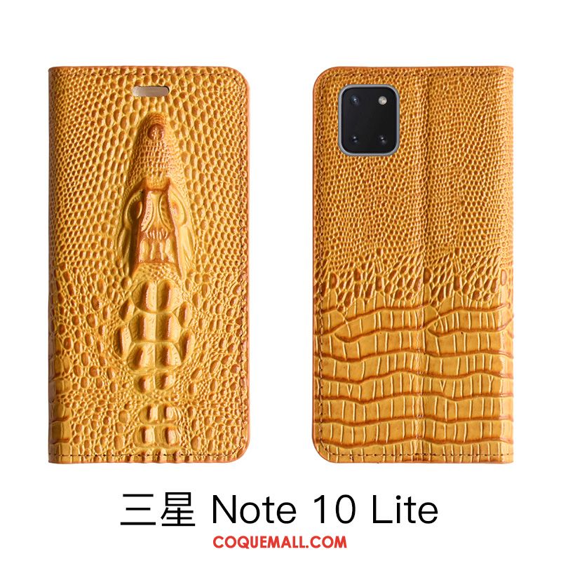 Étui Samsung Galaxy Note 10 Lite Étoile Protection En Cuir, Coque Samsung Galaxy Note 10 Lite Luxe Jaune