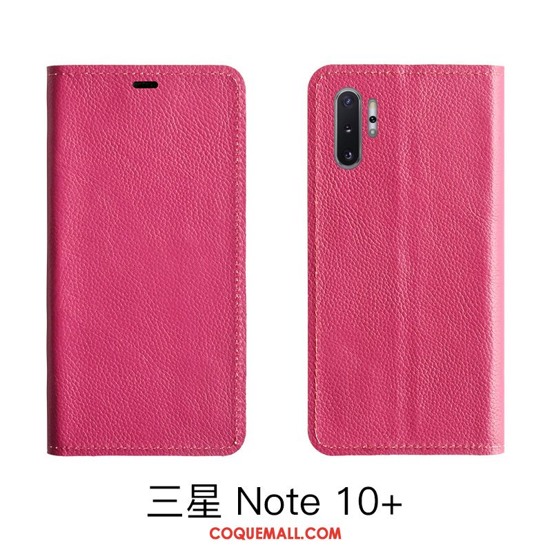 Étui Samsung Galaxy Note 10 Lite Étoile Rouge En Cuir, Coque Samsung Galaxy Note 10 Lite Litchi Bovins