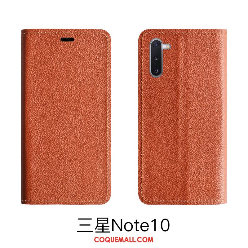 Étui Samsung Galaxy Note 10 Lite Étoile Rouge En Cuir, Coque Samsung Galaxy Note 10 Lite Litchi Bovins