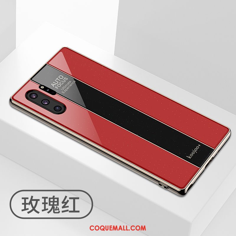 Étui Samsung Galaxy Note 10+ Luxe Rose Verre, Coque Samsung Galaxy Note 10+ Incassable Téléphone Portable