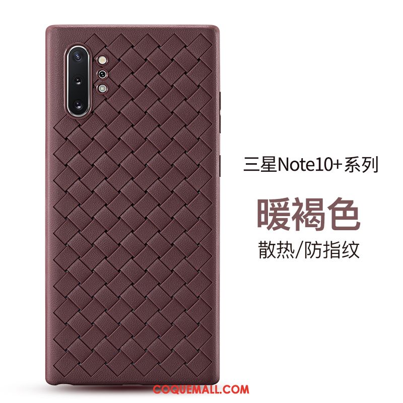 Étui Samsung Galaxy Note 10+ Marque De Tendance En Cuir Respirant, Coque Samsung Galaxy Note 10+ Étoile Personnalité