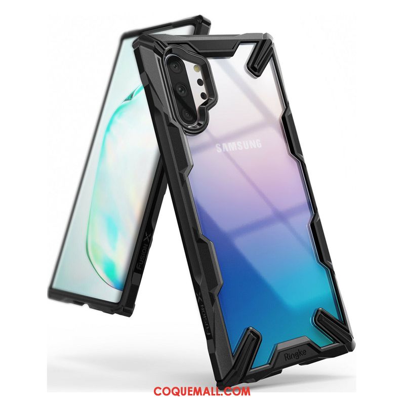 Étui Samsung Galaxy Note 10+ Transparent Créatif Incassable, Coque Samsung Galaxy Note 10+ Bleu Personnalité