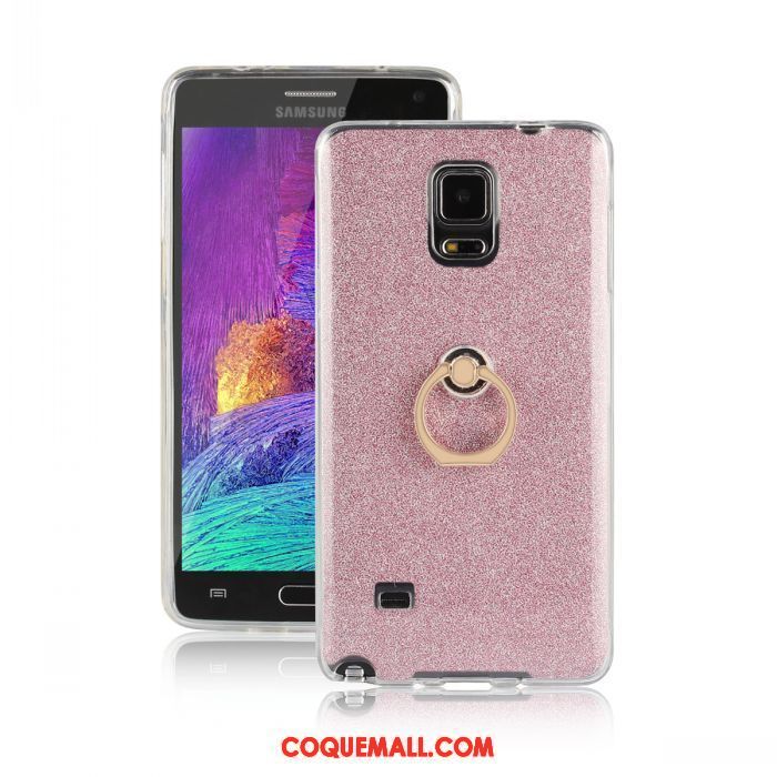 Étui Samsung Galaxy Note 4 Bleu Téléphone Portable Protection, Coque Samsung Galaxy Note 4 Rose Anneau