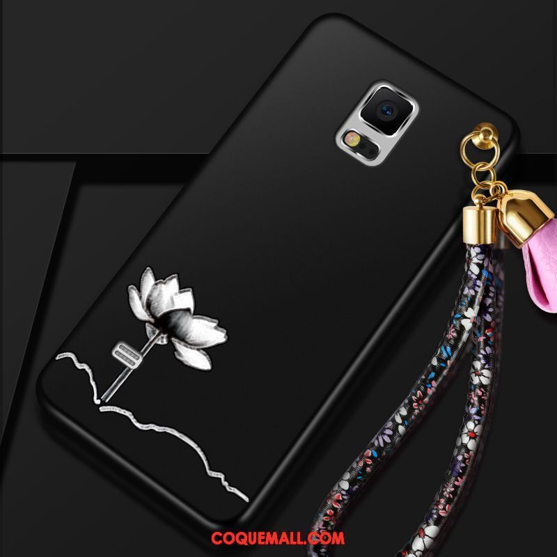 Étui Samsung Galaxy Note 4 Fluide Doux Étoile Silicone, Coque Samsung Galaxy Note 4 Noir Ornements Suspendus