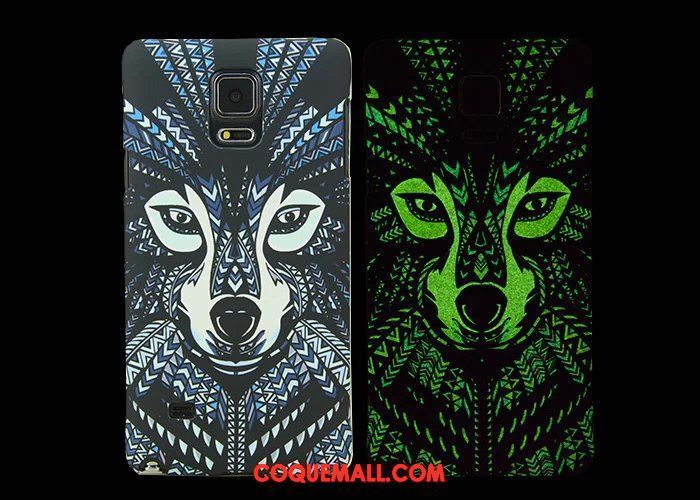 Étui Samsung Galaxy Note 4 Marque De Tendance Vert Totem, Coque Samsung Galaxy Note 4 Animal Gaufrage