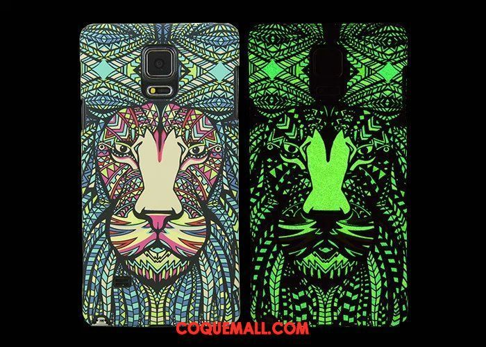 Étui Samsung Galaxy Note 4 Marque De Tendance Vert Totem, Coque Samsung Galaxy Note 4 Animal Gaufrage