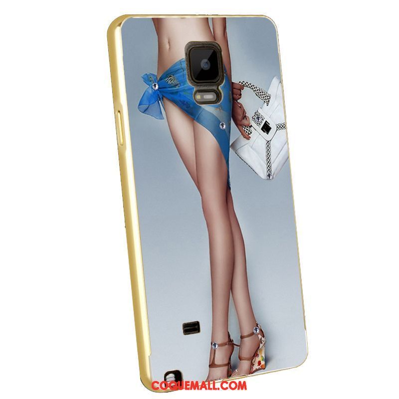 Étui Samsung Galaxy Note 4 Placage Métal Gaufrage, Coque Samsung Galaxy Note 4 Protection Border