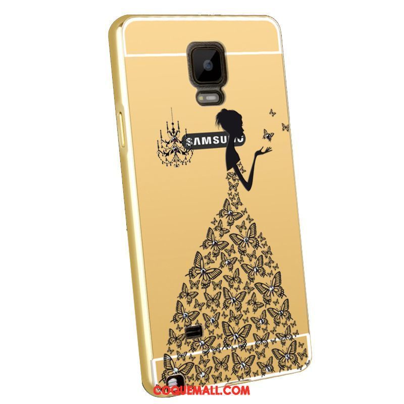 Étui Samsung Galaxy Note 4 Placage Métal Gaufrage, Coque Samsung Galaxy Note 4 Protection Border
