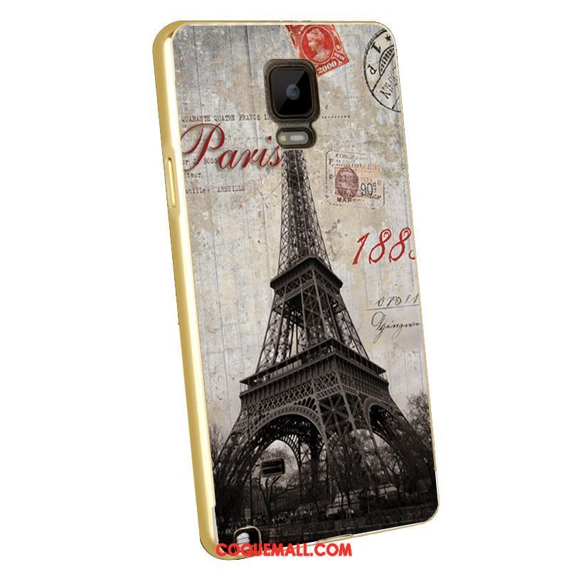 Étui Samsung Galaxy Note 4 Placage Métal Gaufrage, Coque Samsung Galaxy Note 4 Protection Border