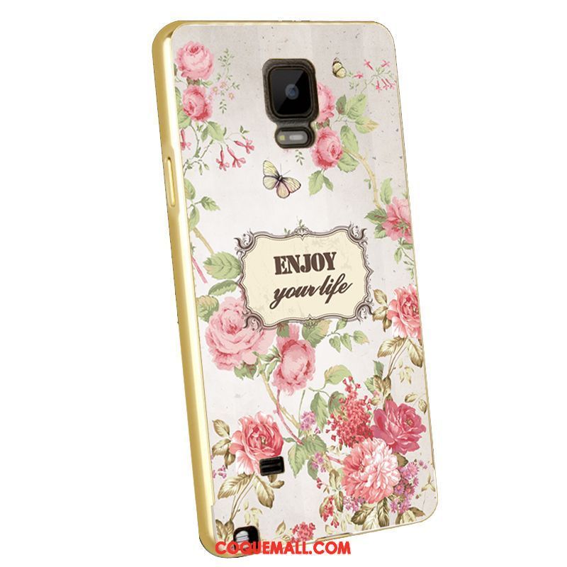 Étui Samsung Galaxy Note 4 Placage Métal Gaufrage, Coque Samsung Galaxy Note 4 Protection Border