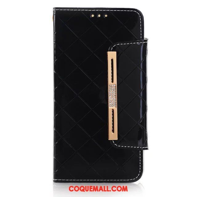 Étui Samsung Galaxy Note 4 Portefeuille Téléphone Portable Étui En Cuir, Coque Samsung Galaxy Note 4 Noir Losange