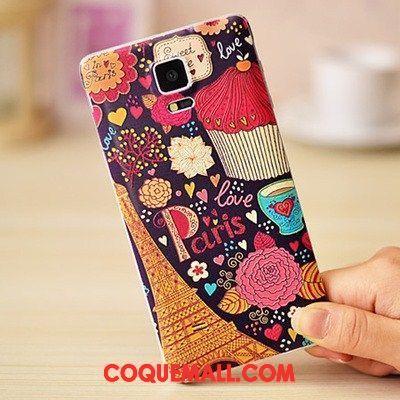 Étui Samsung Galaxy Note 4 Protection Peinture Très Mince, Coque Samsung Galaxy Note 4 Gaufrage Téléphone Portable