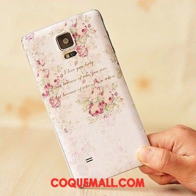 Étui Samsung Galaxy Note 4 Protection Peinture Très Mince, Coque Samsung Galaxy Note 4 Gaufrage Téléphone Portable