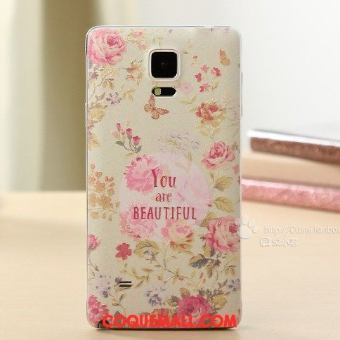 Étui Samsung Galaxy Note 4 Protection Peinture Très Mince, Coque Samsung Galaxy Note 4 Gaufrage Téléphone Portable